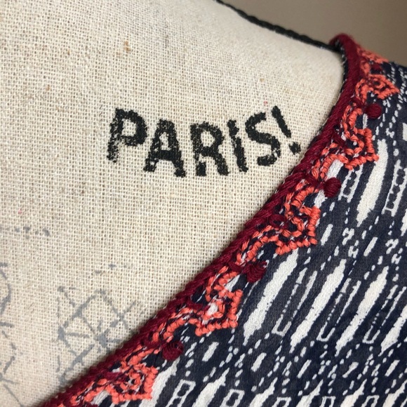 NWT Lucky Brand Vneck boho pullover top semi-sheer - Picture 7 of 8